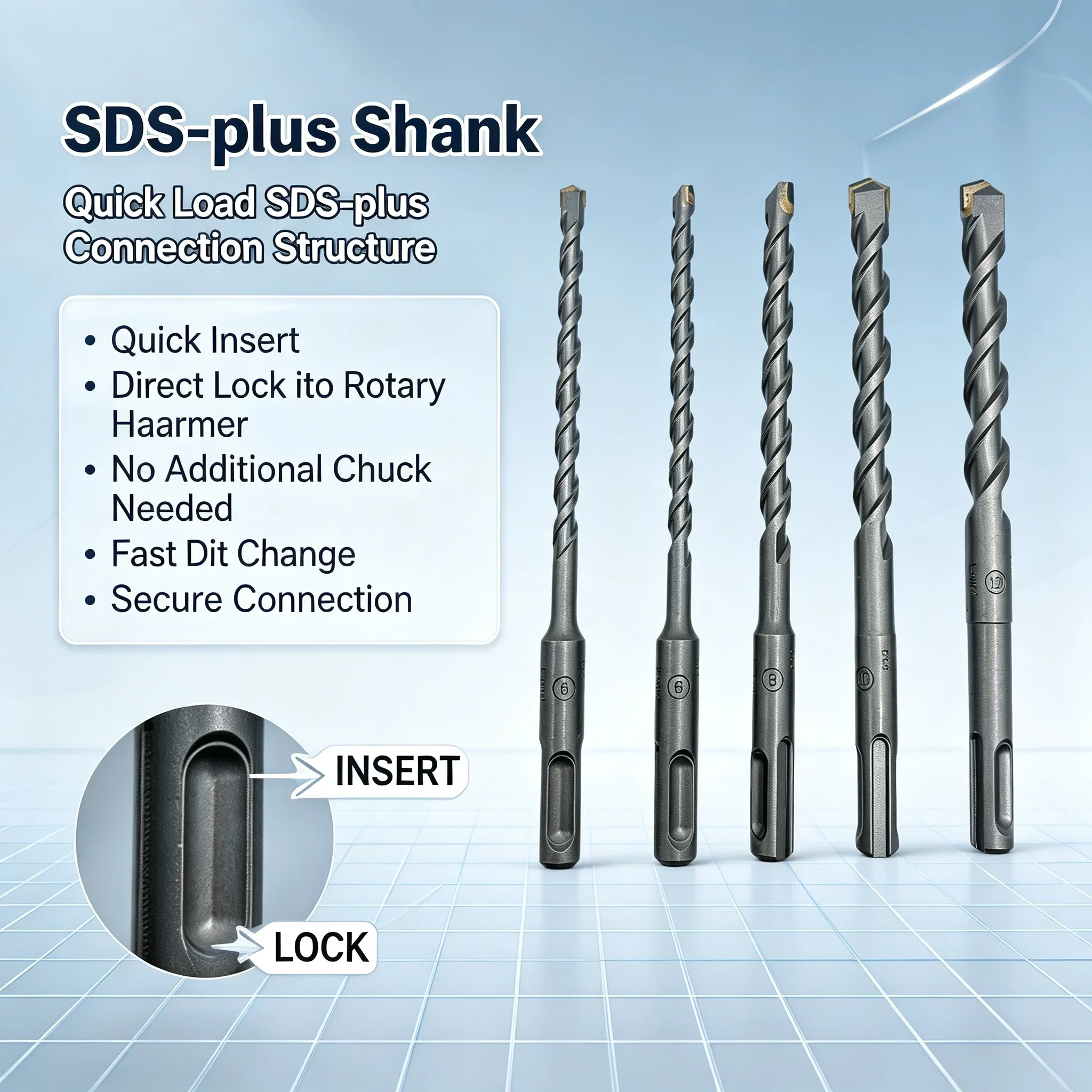 Concrete Breaker Demolition - Bosch SDS‑plus‑1 5Pcs Masonry Hammer Drill