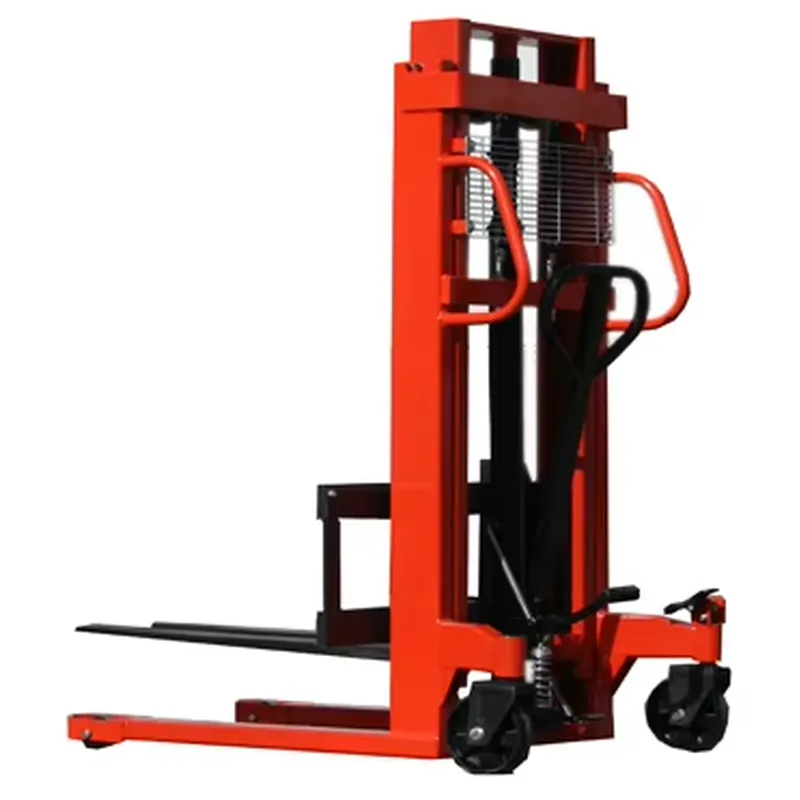 Heavy Equipment Logistics - Manual Forklift Stacker Cargo Lifting Equipment