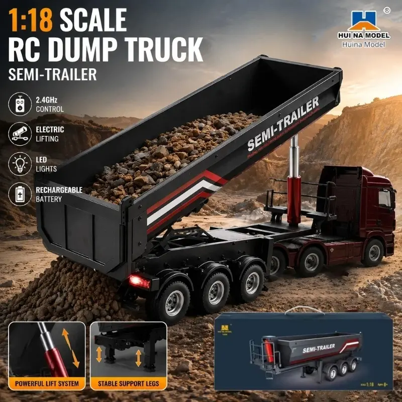 Huina 1/18 1509 Rc Semi Dump T - đánh giá và giá Dump Truck Toy