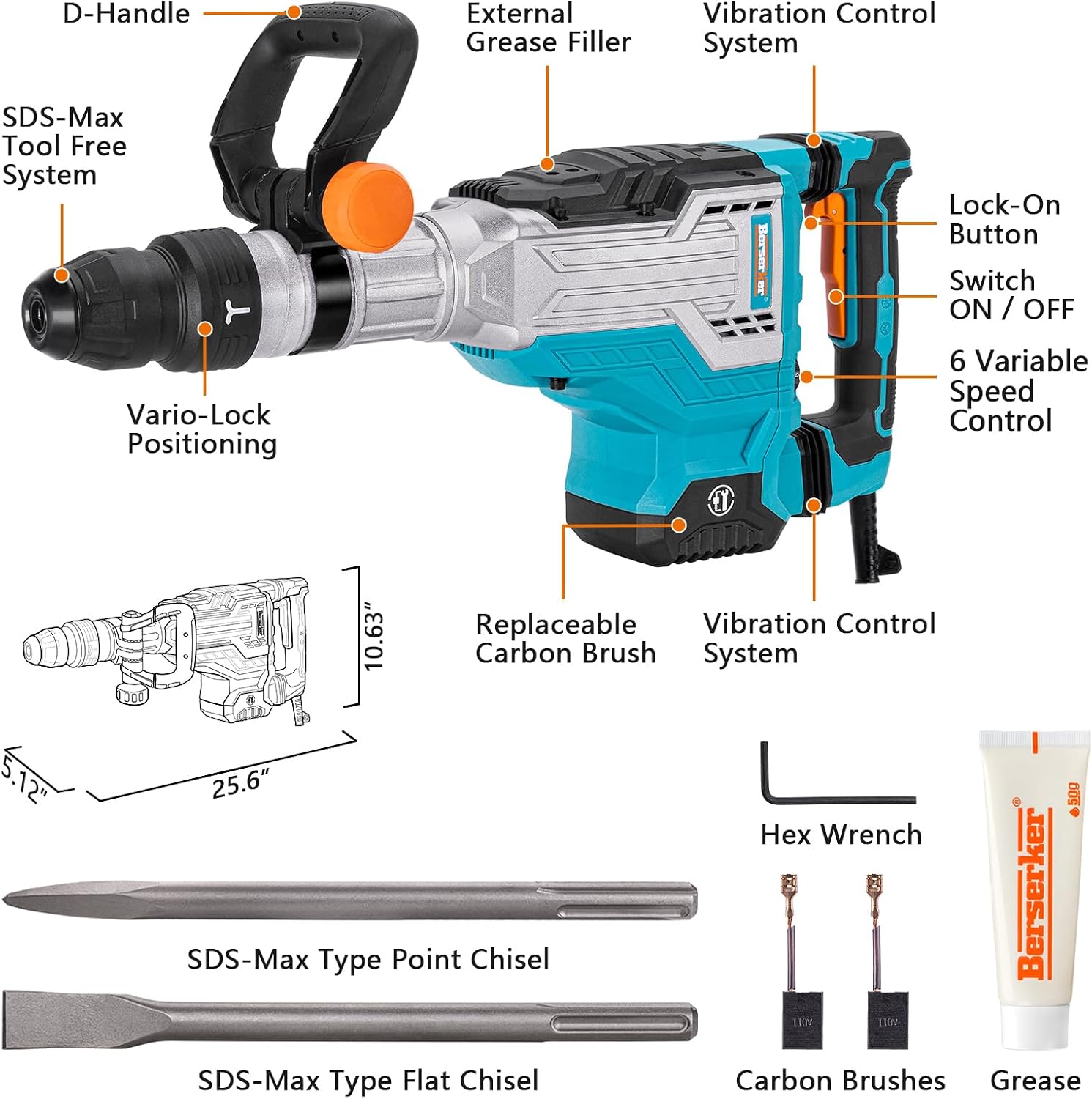 1700W 25-Pound SDS-Max Demolit - đánh giá và giá Concrete Breaker Demolition