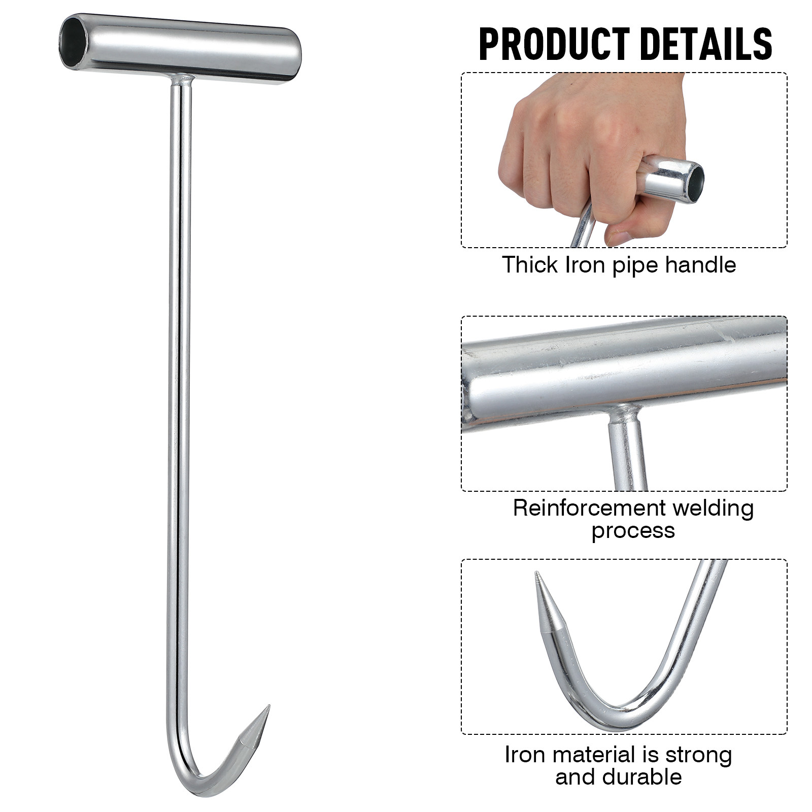 2Pcs Manhole Cover Hooks Iron  - đánh giá và giá Manhole Cover Lifting
