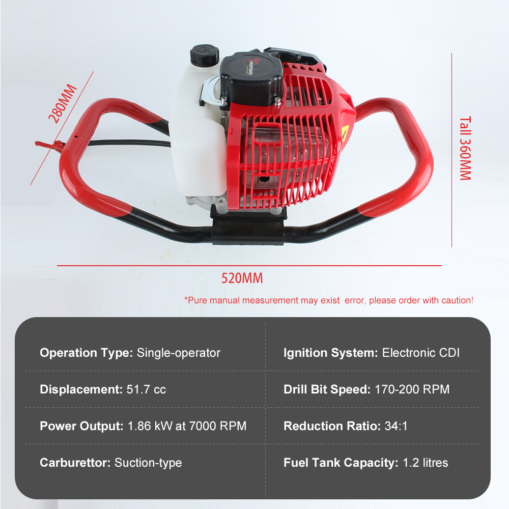 1.86KW Gas Powered Earth Auger - đánh giá và giá Post Hole Digger